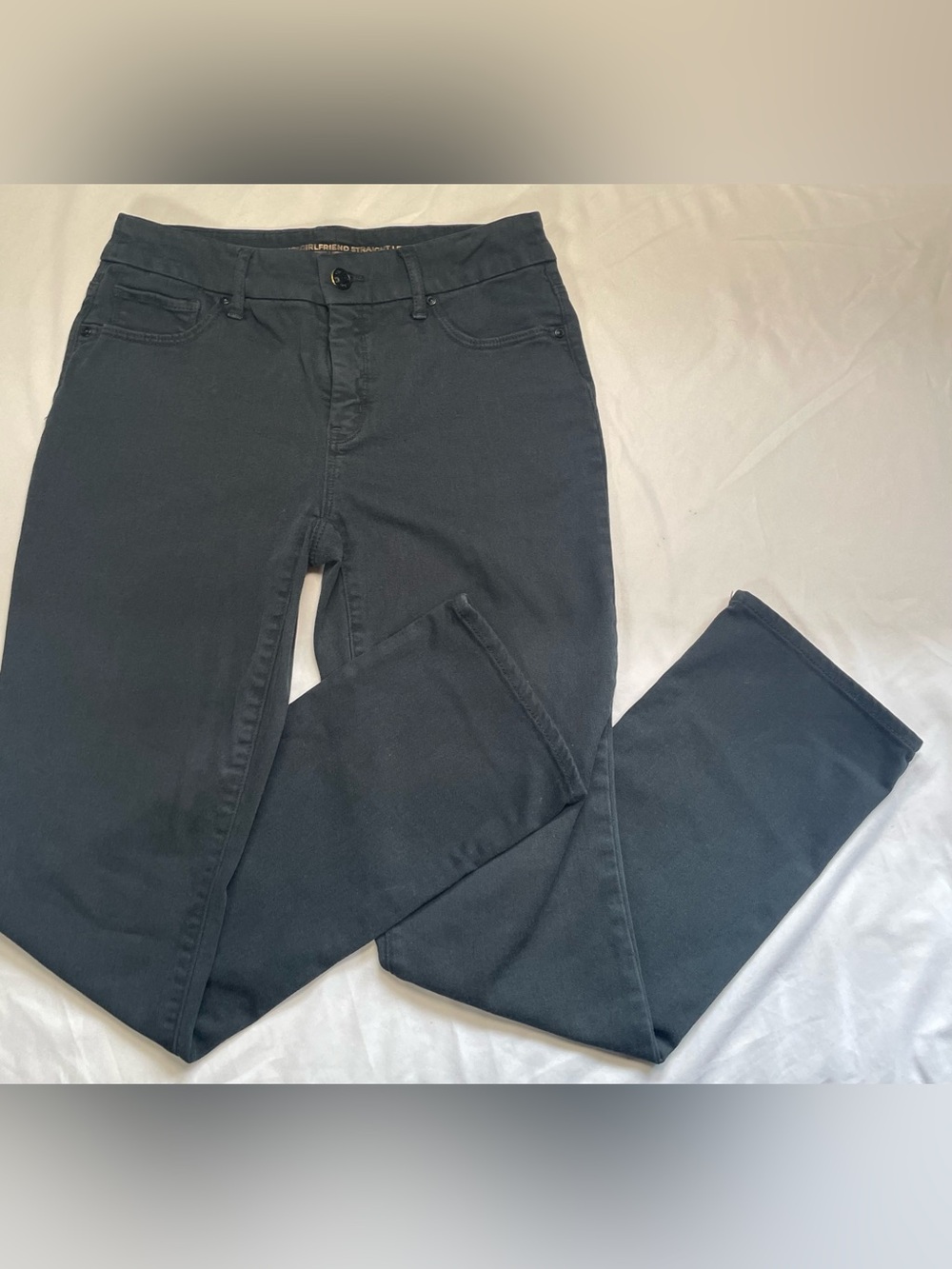 Chicos Womens Jeans Black Size 00 (2R) So Slimming Girlfriend Straight Leg Denim